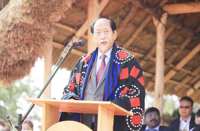 Nagaland Chief Minister, Neiphiu Rio, speaking during the inauguration of Noklak as the 12th District of Nagaland on January 20 at the Public Ground, Noklak. (DIPR Photo)